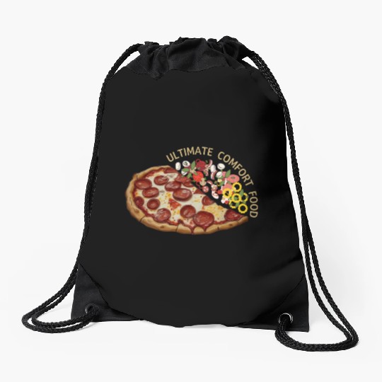 Ultimate Comfort Food Pizza Drawstring Bags