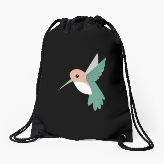 Hummingbird with green beak Drawstring Bags