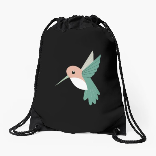 Hummingbird with green beak Drawstring Bags