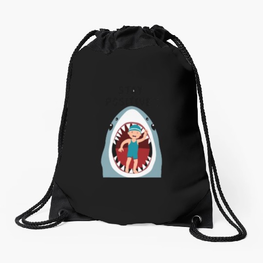 Stay positive Drawstring Bags