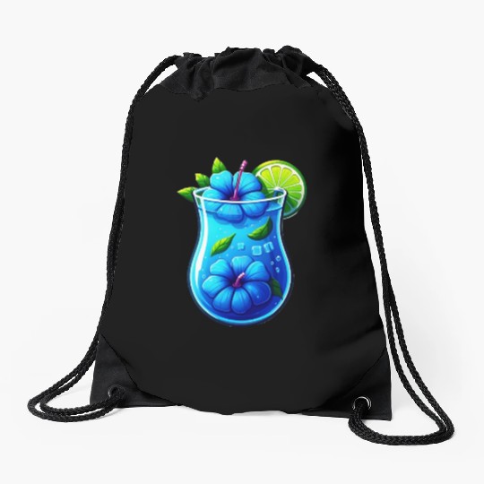 Blue hibiscus tea Drawstring Bags