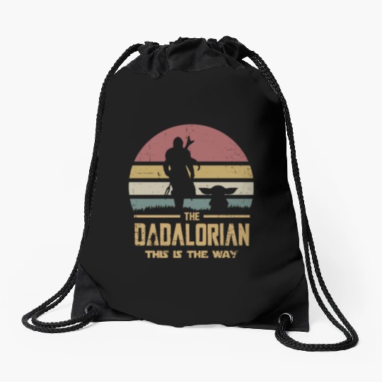 The Dadalorian And Son vintage Drawstring Bags