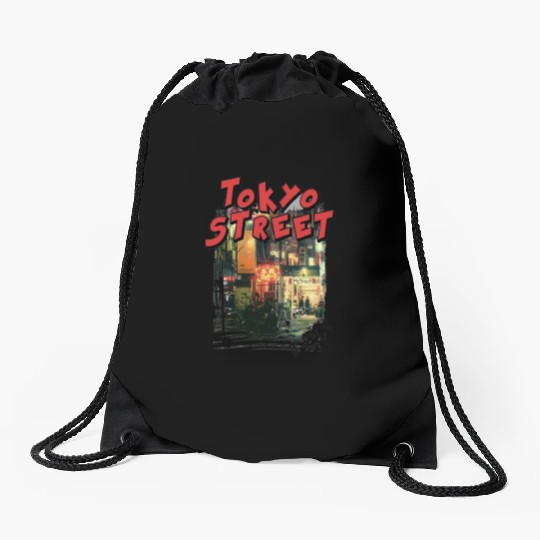 Tokyo Street Drawstring Bags
