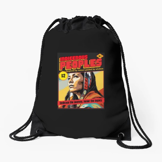 Indigenous Peoples Embrace The Journey Drawstring Bags