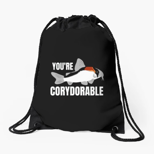 Corydoras Catfish You're Corydorable Aquarium Fish Drawstring Bags