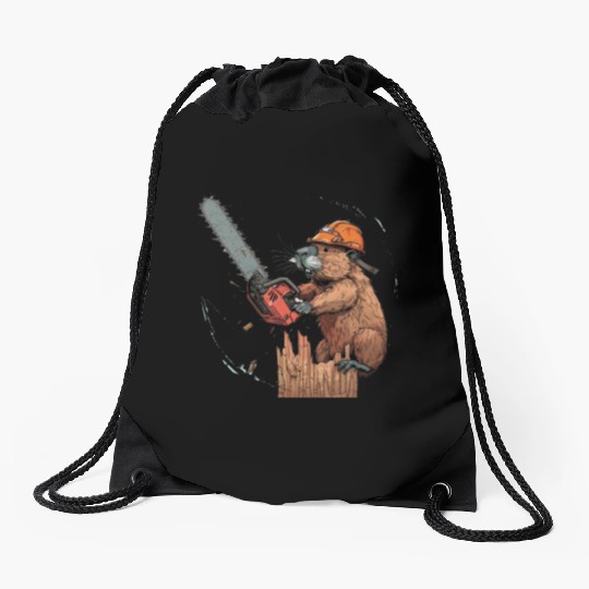 Beaver Lumberjack Chainsaw Drawstring Bags