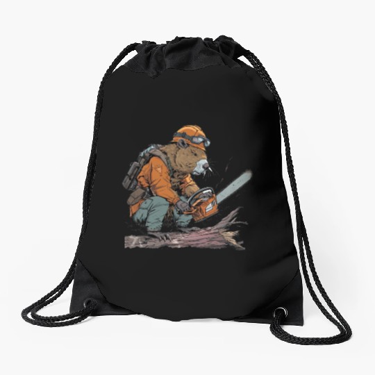 Beaver Lumberjack Chainsaw Drawstring Bags
