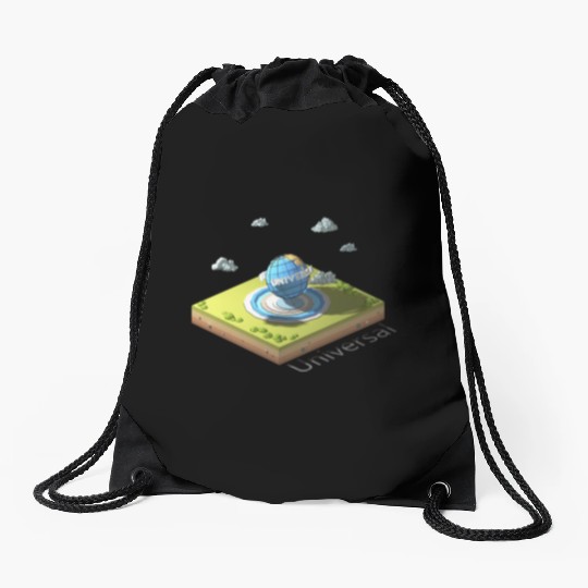 Geometric low poly Universal Studios Drawstring Bags