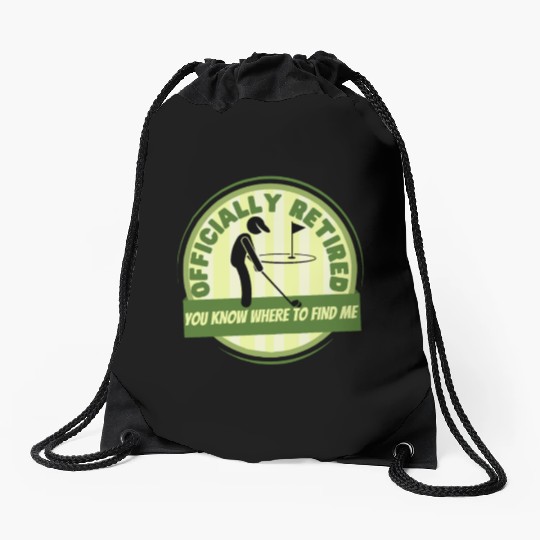 Golfing Officially Retired Funny Retirement Golf Drawstring Bags