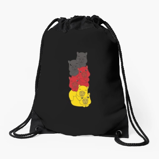 German Flag Capybara German Germany Drawstring Bags