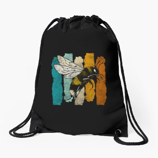 Honey Bee Nature Flowers Bees Drawstring Bags