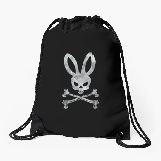 Funny Easter Bunny Crossbones Drawstring Bags