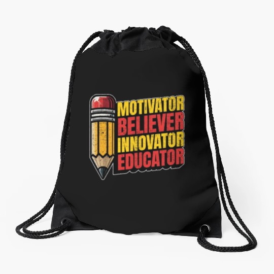 Literature Teacher Motivator Believer Bookworm Drawstring Bags