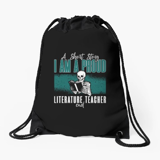 Literature Teacher A Short Story I Am A Librarian Drawstring Bags