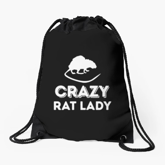 Crazy Rat Lady Drawstring Bags - Funny Rodent Lovers Mouse