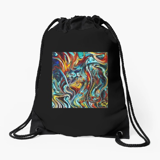 Multi abstrack Drawstring Bags