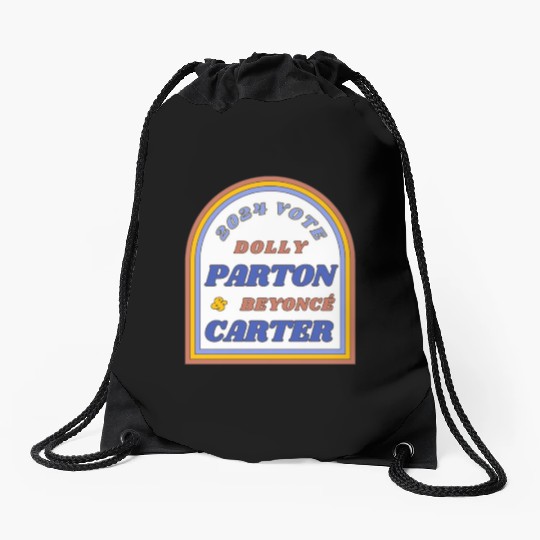 Vote Dolly Parton & Beyonce Carter 2024 Election Drawstring Bags