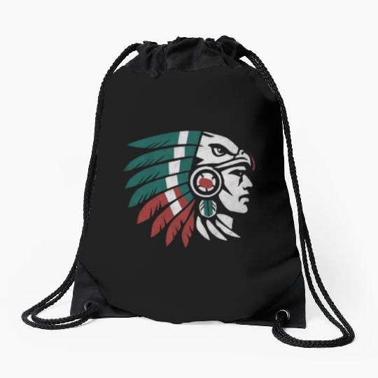 Aztec Warrior Indigenous Mexican Aztec Jaguar Drawstring Bags