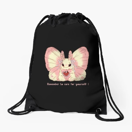 a combination of butterflies and rabbits Drawstring Bags