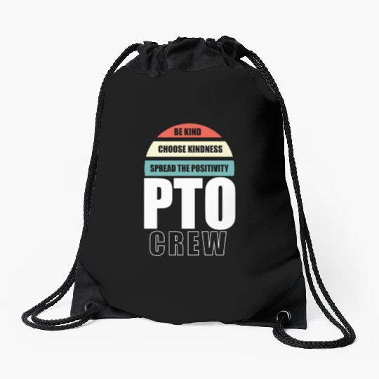 PTO Crew School Volunteer Parent Teacher Drawstring Bags