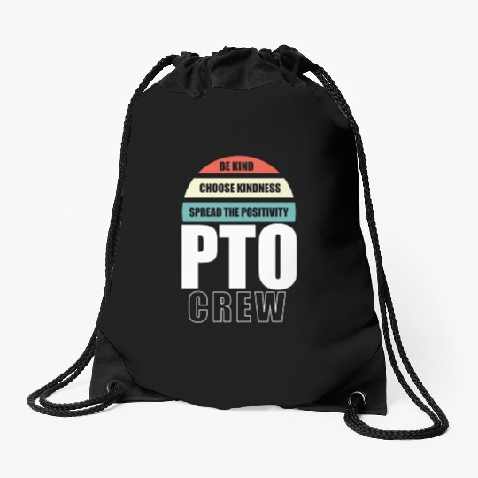 PTO Crew School Volunteer Parent Teacher Drawstring Bags