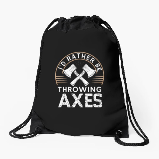 Axe Throwing Enthusiasts Championship Precision Drawstring Bags