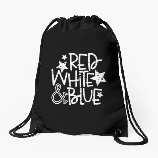 Red White And Blue Drawstring Bags