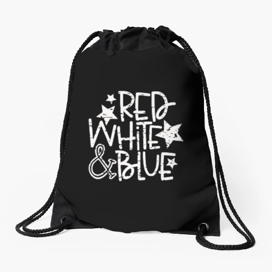 Red White And Blue Drawstring Bags