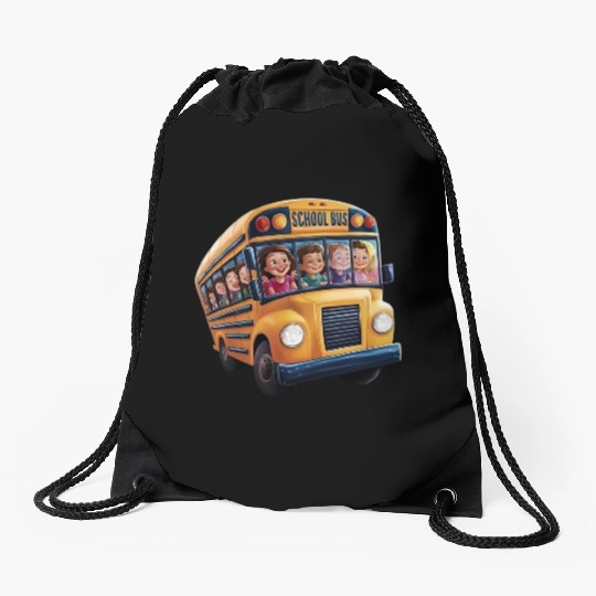 School Bus Adventures Drawstring Bags