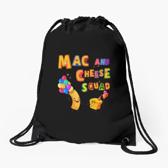 Macaroni And Cheese Mac Cheese Squad Lover Drawstring Bags