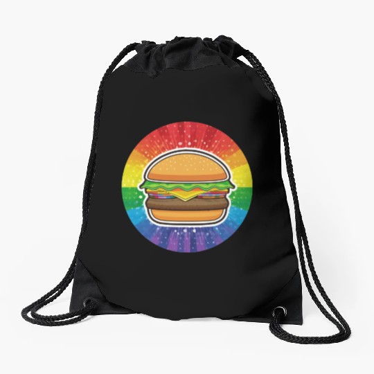 LGBTQ Hamburger Drawstring Bags