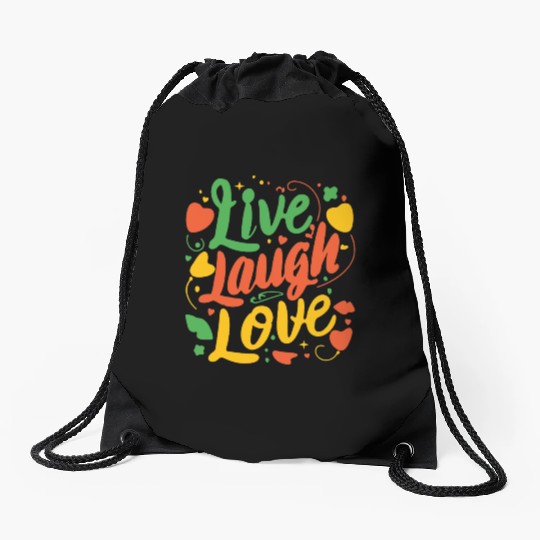 live laugh love Drawstring Bags