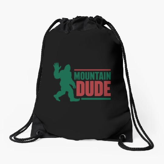 Mountain Dude Drawstring Bags