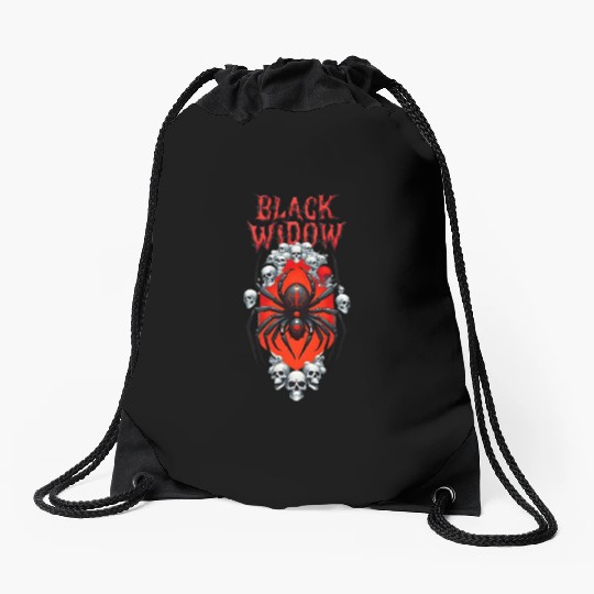 BLACK WIDOW Drawstring Bags