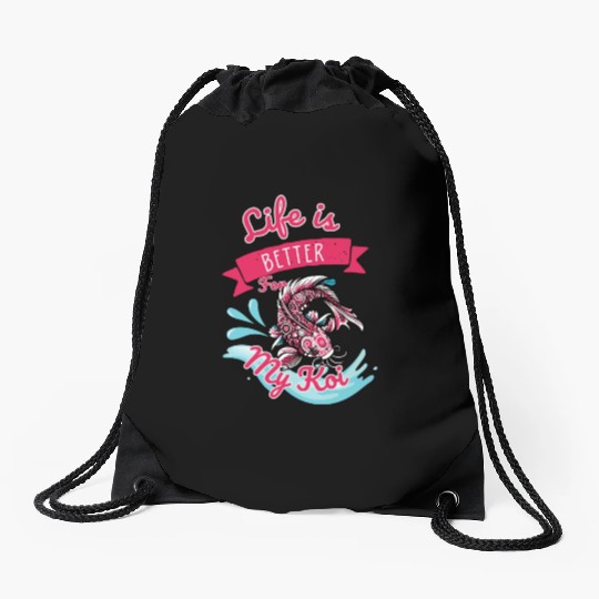 Koi fish swim gracefully Drawstring Bags