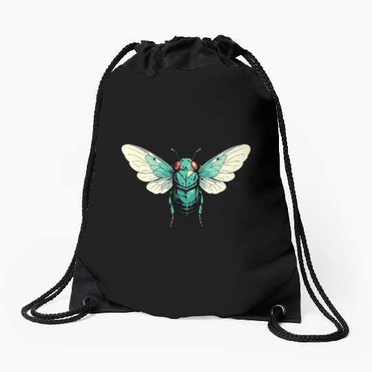 Cicada Insect Animal Lover Funny Design Drawstring Bags