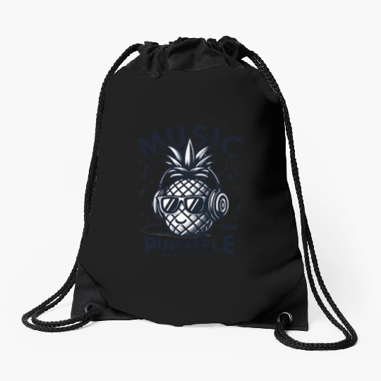 Pineapple Jam Session Grooves Drawstring Bags