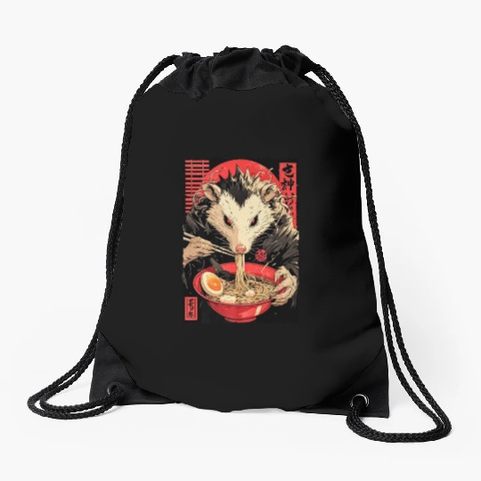 Opossum Ramen Japanese Manga Anime Drawstring Bags