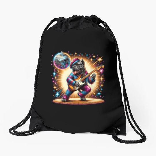 Disco Cane Corso dog Drawstring Bags