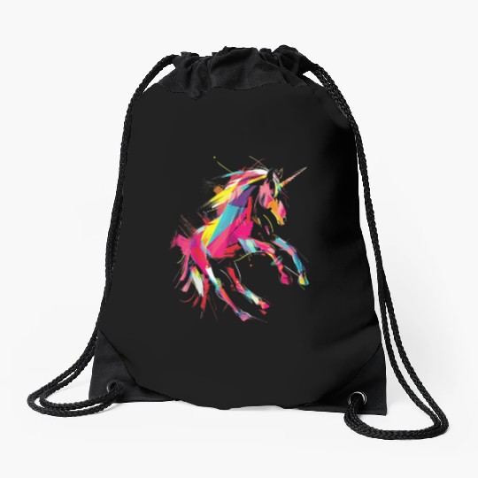 Unicorn Rainbow Animal Zoo Drawstring Bags