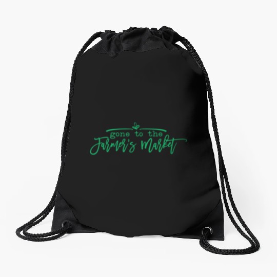 Gone To The Farmers Market Village Drawstring Bags