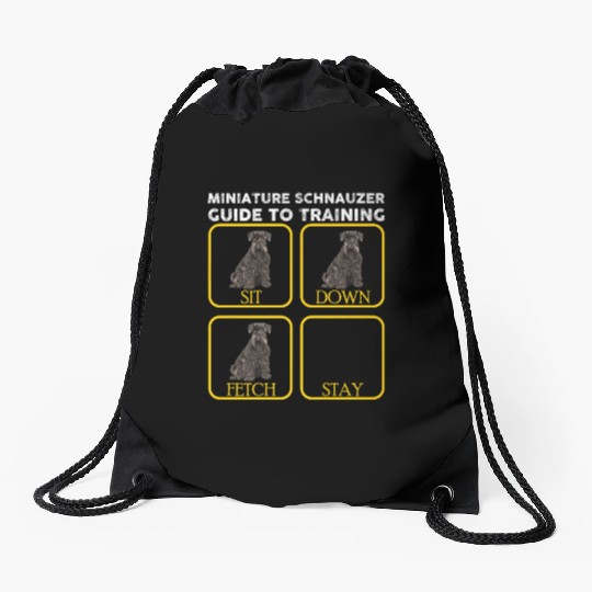 Miniature Schnauzer Training Premium Drawstring Bags