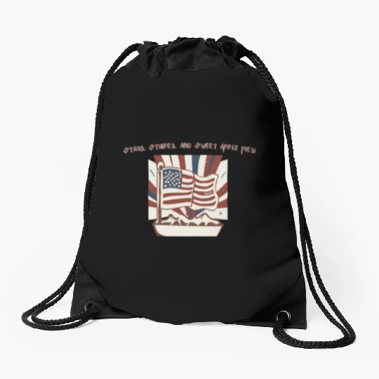 Stars, Stripes, and Sweet Apple Pies! Drawstring Bags