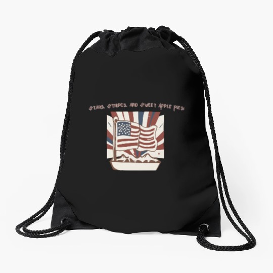 Stars, Stripes, and Sweet Apple Pies! Drawstring Bags