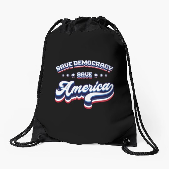 Save Democracy - 2024 Elections Drawstring Bags