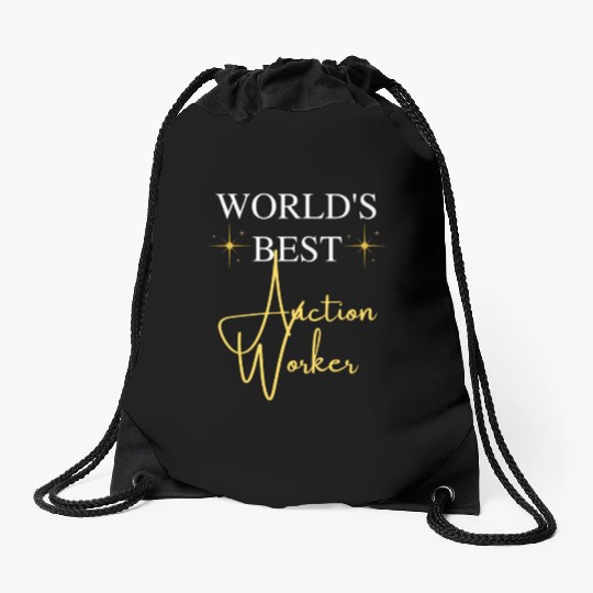 World s Best Auction Worker Funny Job Auction Drawstring Bags