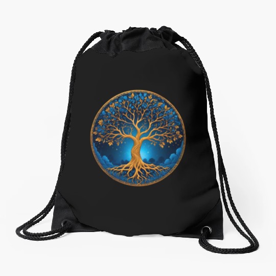 Irish Nordic Celtic Tree of Life Yggdrasil Drawstring Bags