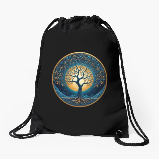 Irish Nordic Celtic Tree of Life Yggdrasil Drawstring Bags