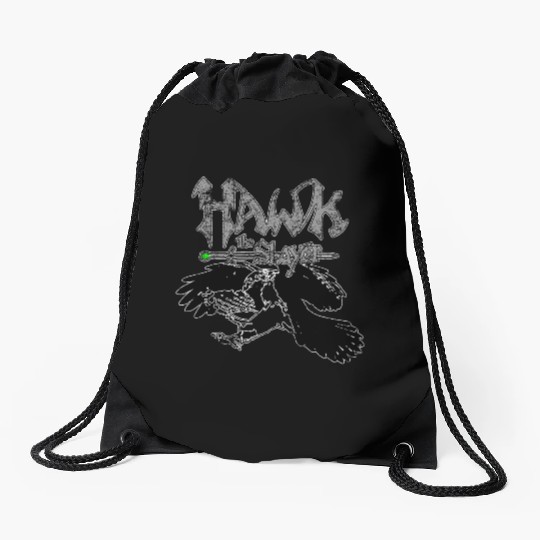 Hawk the Slayer Drawstring Bags