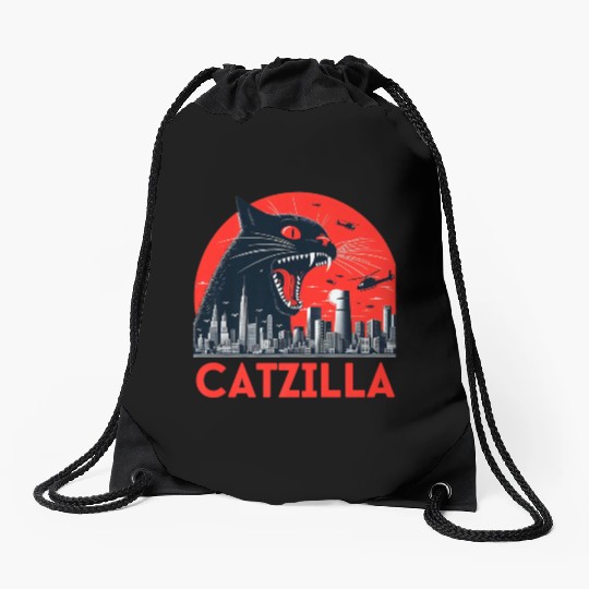 Catzilla Cat Japanese Premium Drawstring Bags